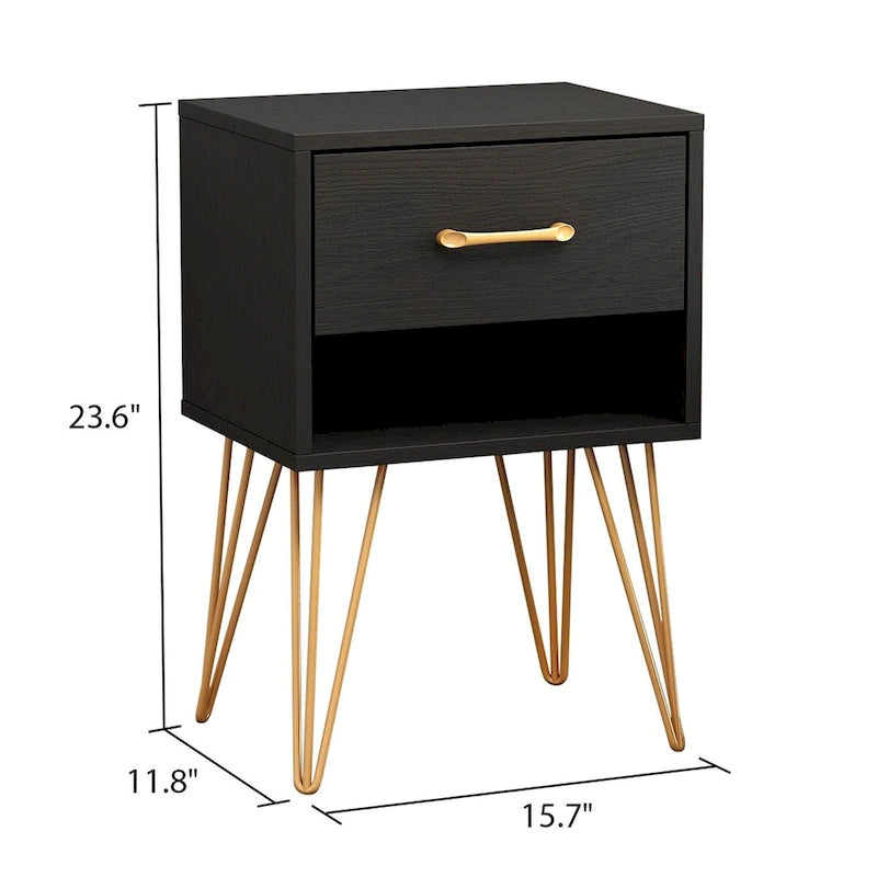 Table de chevet à 1 tiroir avec une étagère ouverte