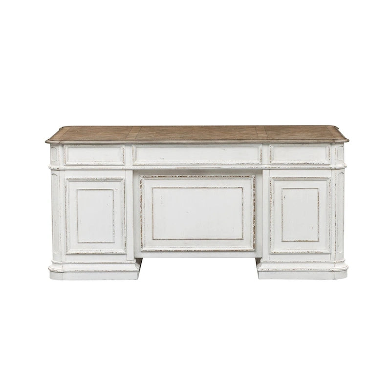 Bureau Magnolia Manor Antique White Weathered Bark