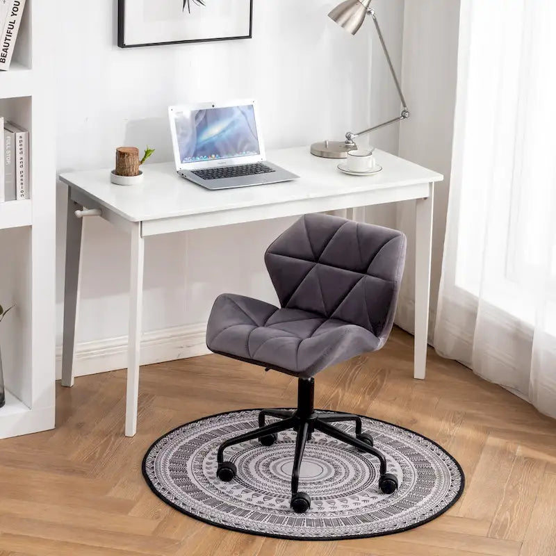 Chaise de bureau pivotante réglable Roundhill Furniture Eldon, capitonnée de losanges