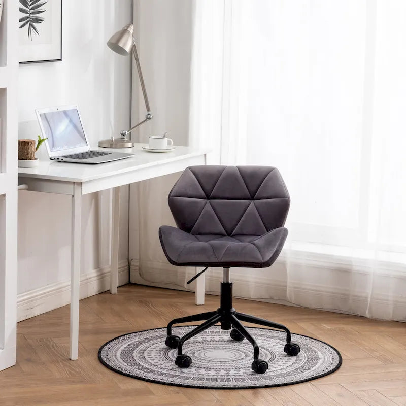 Chaise de bureau pivotante réglable Roundhill Furniture Eldon, capitonnée de losanges