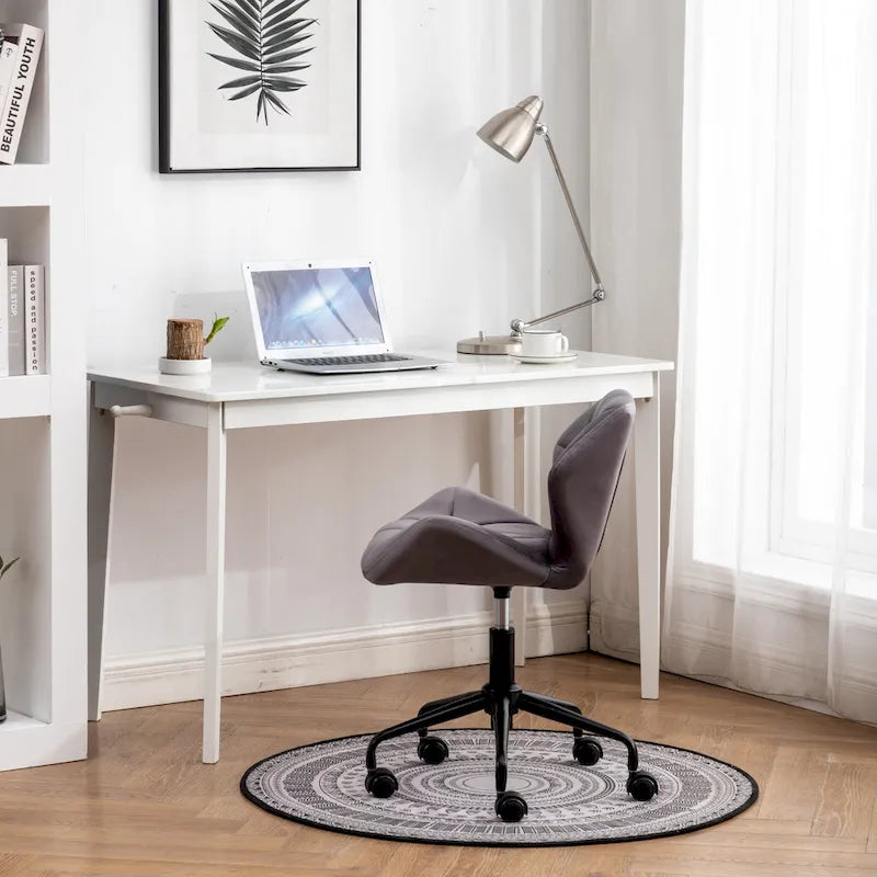 Chaise de bureau pivotante réglable Roundhill Furniture Eldon, capitonnée de losanges
