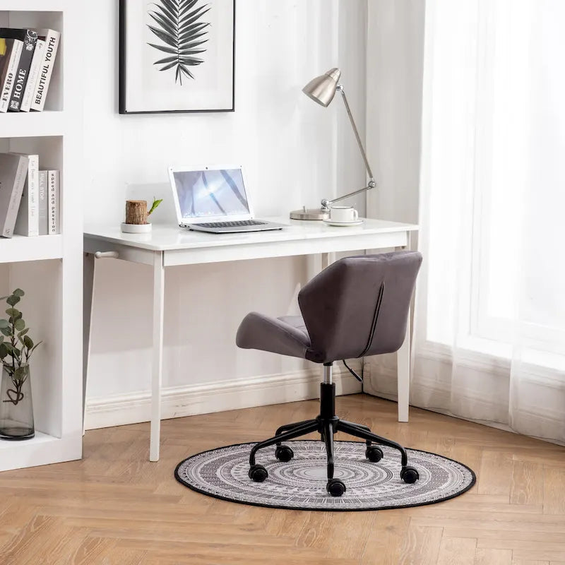Chaise de bureau pivotante réglable Roundhill Furniture Eldon, capitonnée de losanges