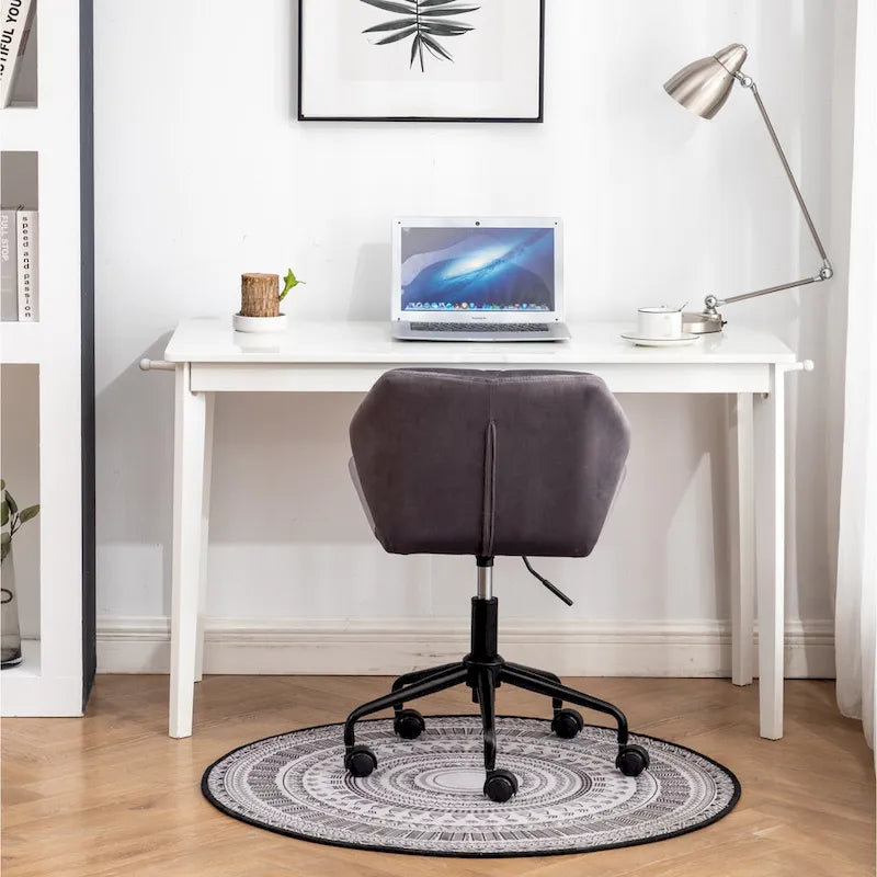 Chaise de bureau pivotante réglable Roundhill Furniture Eldon, capitonnée de losanges