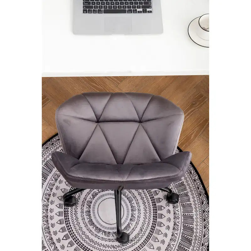Chaise de bureau pivotante réglable Roundhill Furniture Eldon, capitonnée de losanges