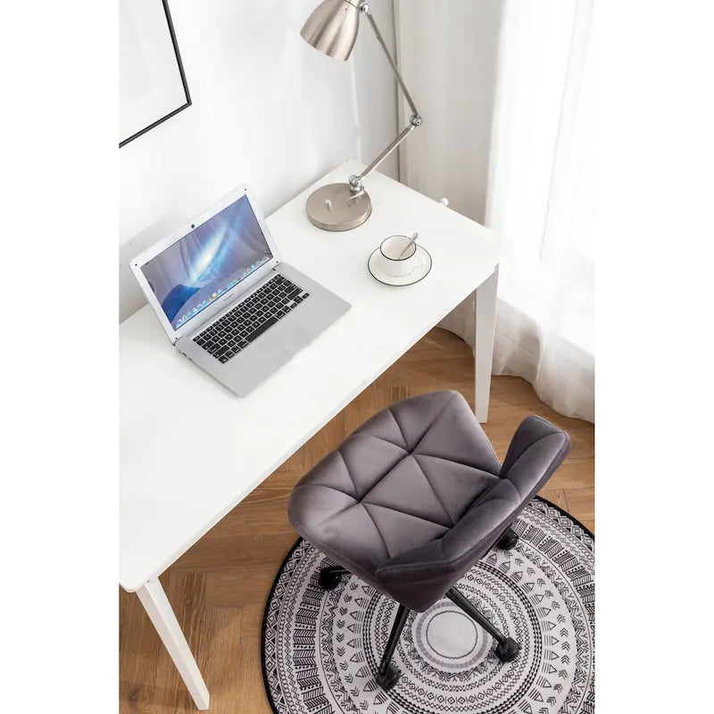 Chaise de bureau pivotante réglable Roundhill Furniture Eldon, capitonnée de losanges