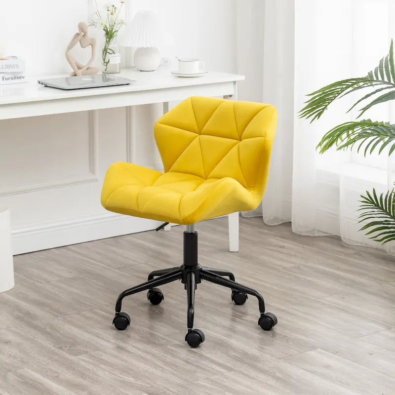 Chaise de bureau pivotante réglable Roundhill Furniture Eldon, capitonnée de losanges