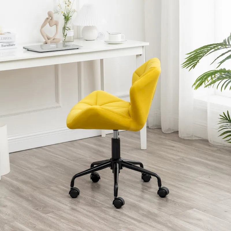 Chaise de bureau pivotante réglable Roundhill Furniture Eldon, capitonnée de losanges