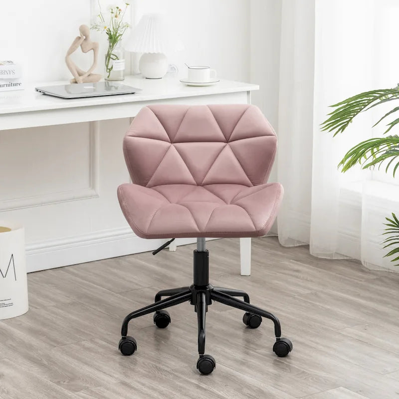 Chaise de bureau pivotante réglable Roundhill Furniture Eldon, capitonnée de losanges