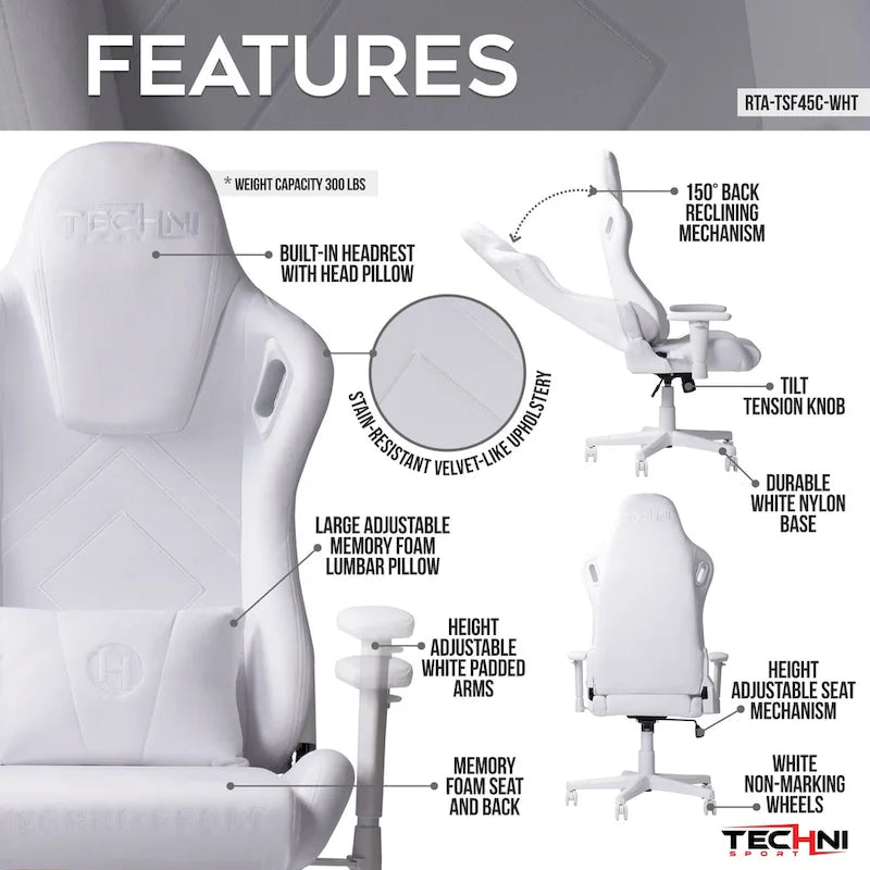 Chaise de jeu en velours à mémoire de forme