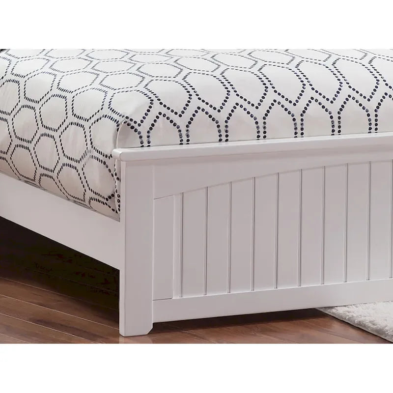 Lit plateforme Nantucket Queen avec pied de lit assorti, blanc