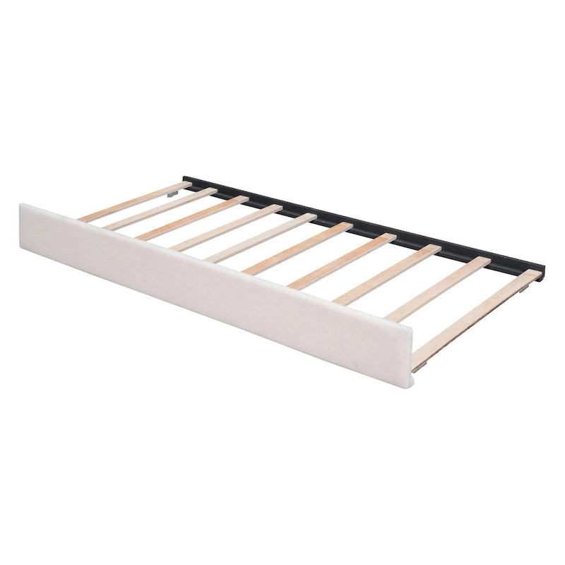 Lit plateforme rembourré avec lit gigogne