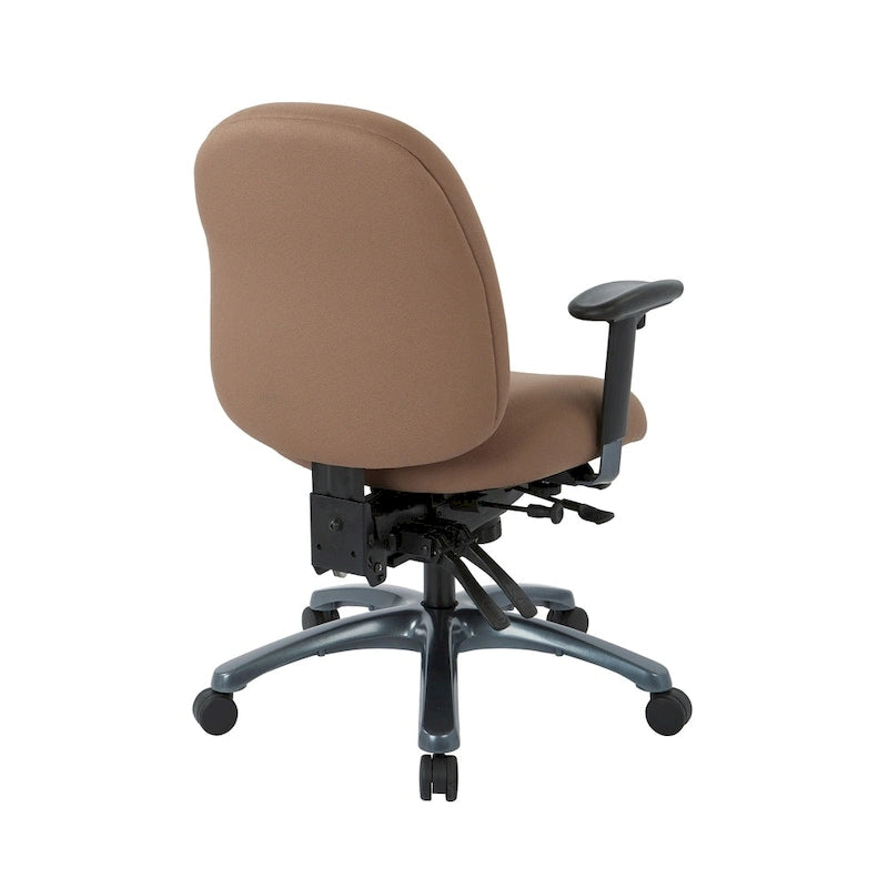 Fauteuil de bureau multifonction à mi-dossier avec glissière d'assise et base en finition titane