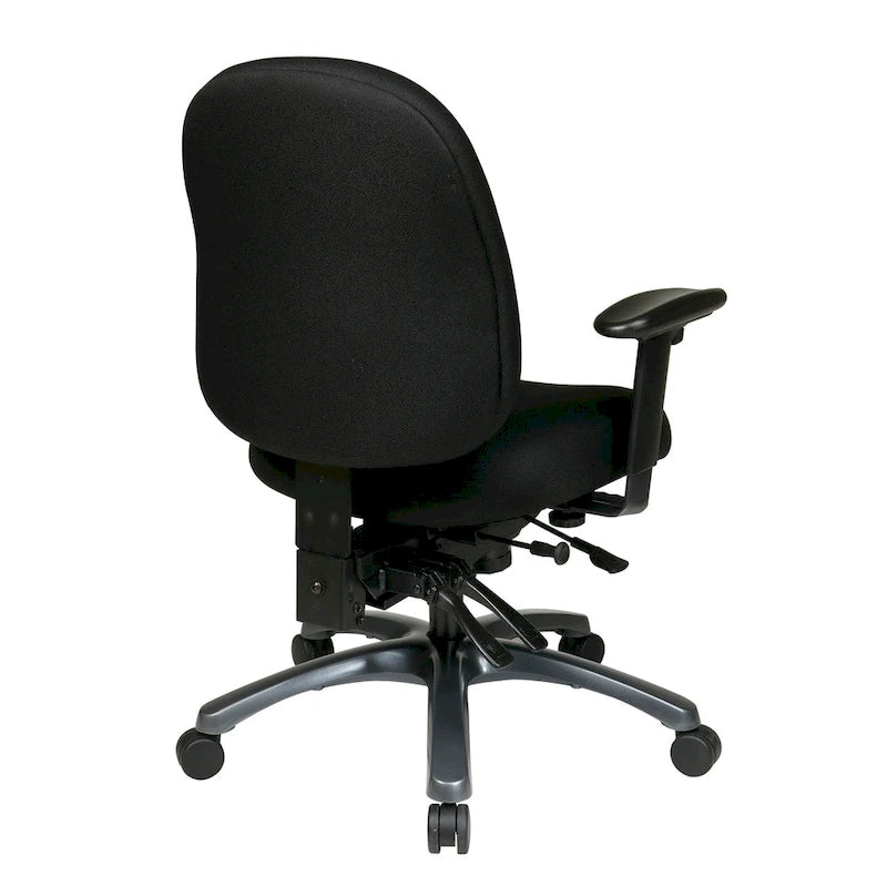 Fauteuil de bureau multifonction à mi-dossier avec glissière d'assise et base en finition titane