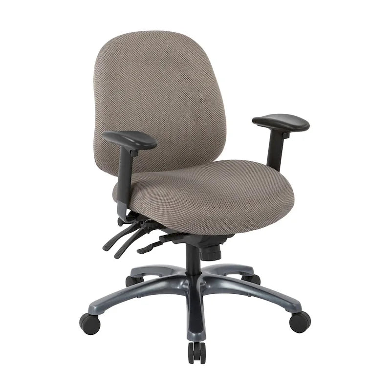 Fauteuil de bureau multifonction à mi-dossier avec glissière d'assise et base en finition titane