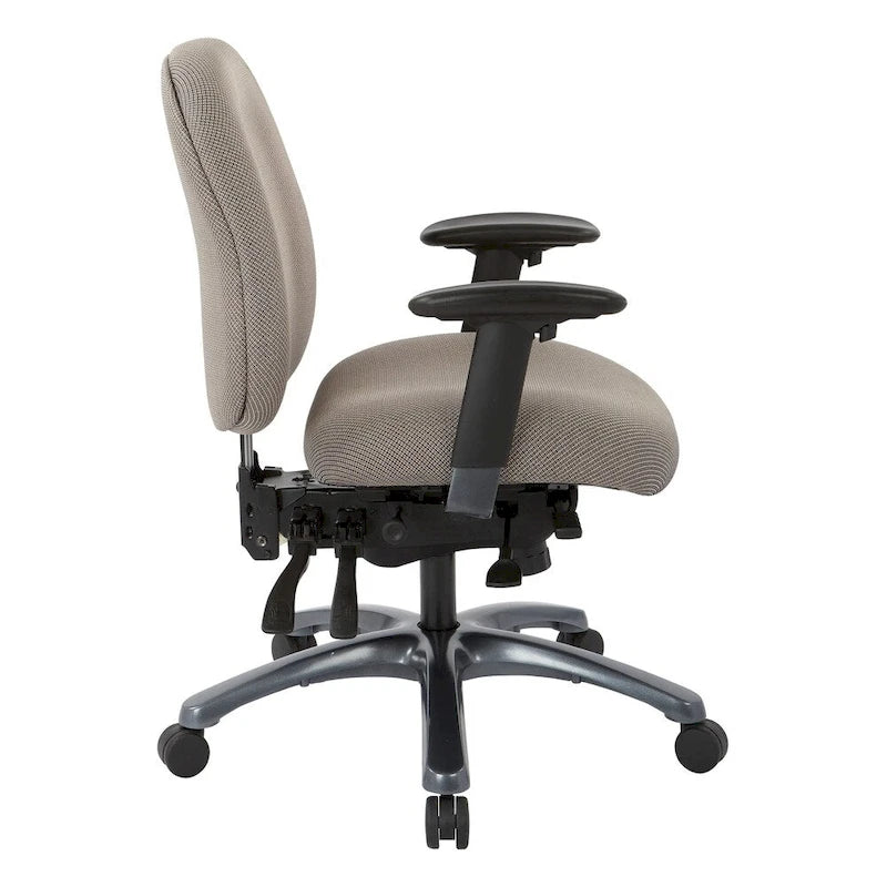 Fauteuil de bureau multifonction à mi-dossier avec glissière d'assise et base en finition titane