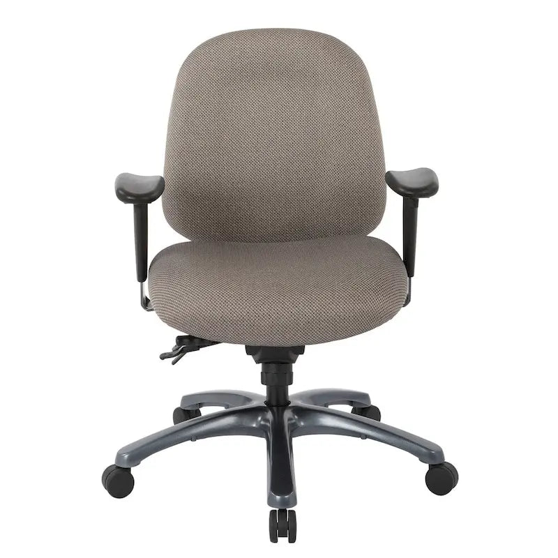 Fauteuil de bureau multifonction à mi-dossier avec glissière d'assise et base en finition titane