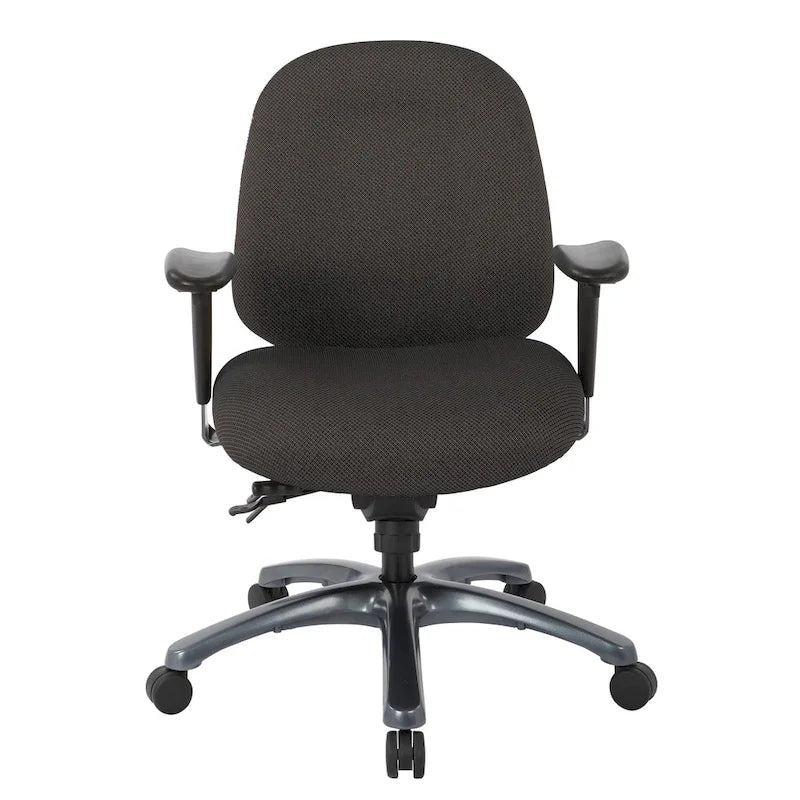 Fauteuil de bureau multifonction à mi-dossier avec glissière d'assise et base en finition titane