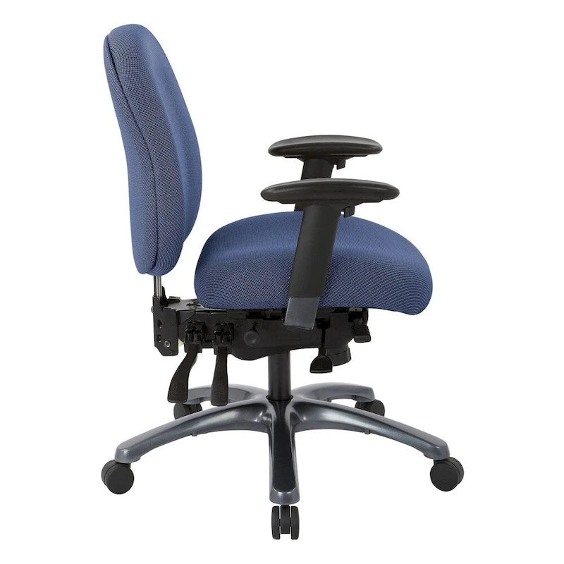 Fauteuil de bureau multifonction à mi-dossier avec glissière d'assise et base en finition titane