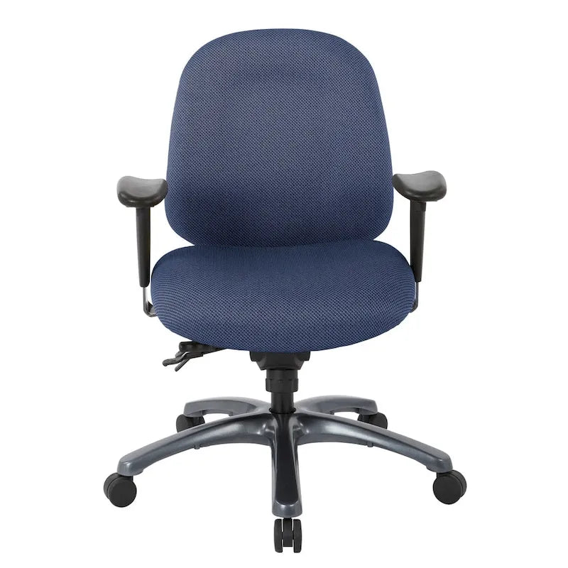 Fauteuil de bureau multifonction à mi-dossier avec glissière d'assise et base en finition titane