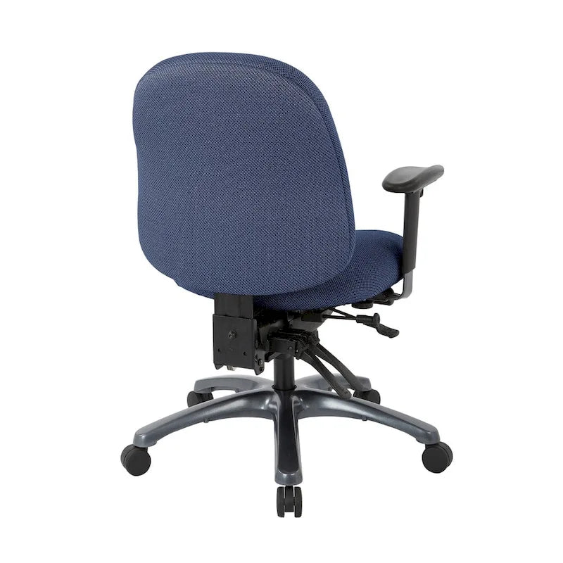 Fauteuil de bureau multifonction à mi-dossier avec glissière d'assise et base en finition titane