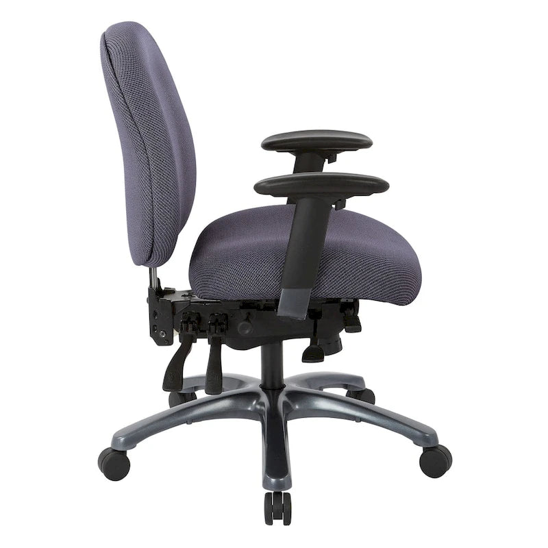 Fauteuil de bureau multifonction à mi-dossier avec glissière d'assise et base en finition titane