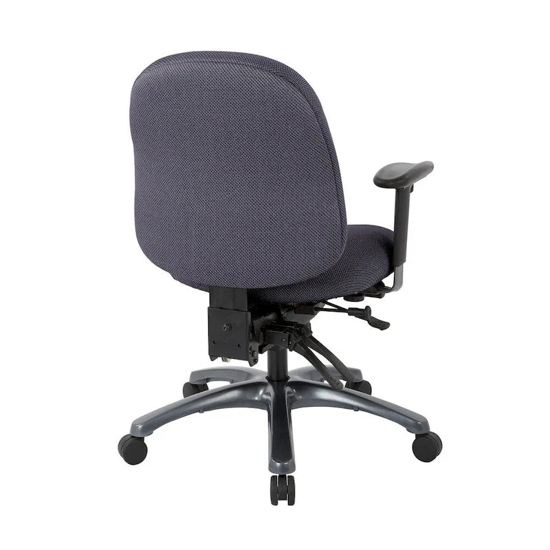 Fauteuil de bureau multifonction à mi-dossier avec glissière d'assise et base en finition titane