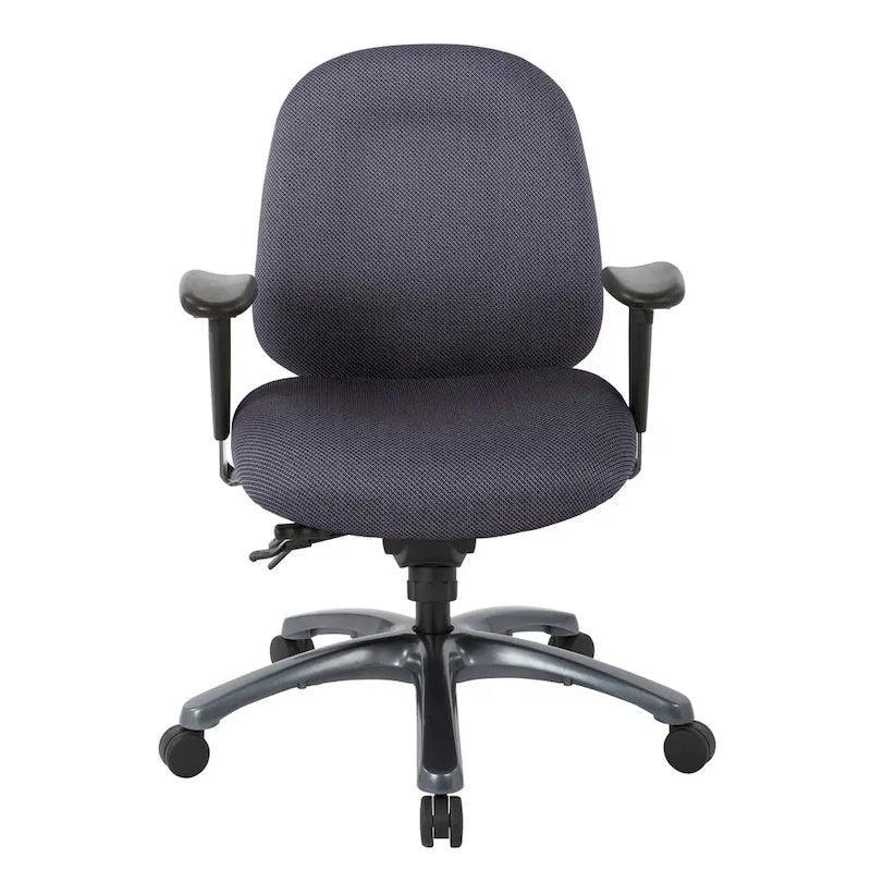 Fauteuil de bureau multifonction à mi-dossier avec glissière d'assise et base en finition titane