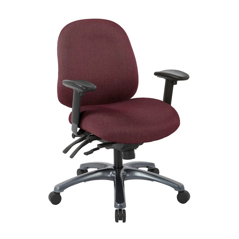 Fauteuil de bureau multifonction à mi-dossier avec glissière d'assise et base en finition titane