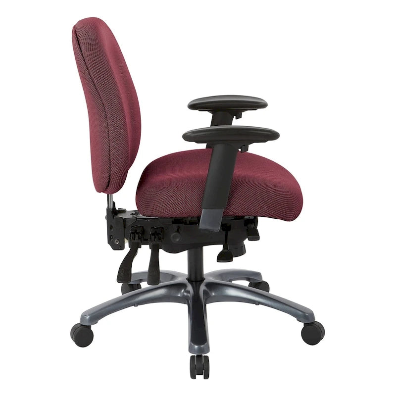 Fauteuil de bureau multifonction à mi-dossier avec glissière d'assise et base en finition titane