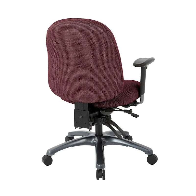 Fauteuil de bureau multifonction à mi-dossier avec glissière d'assise et base en finition titane