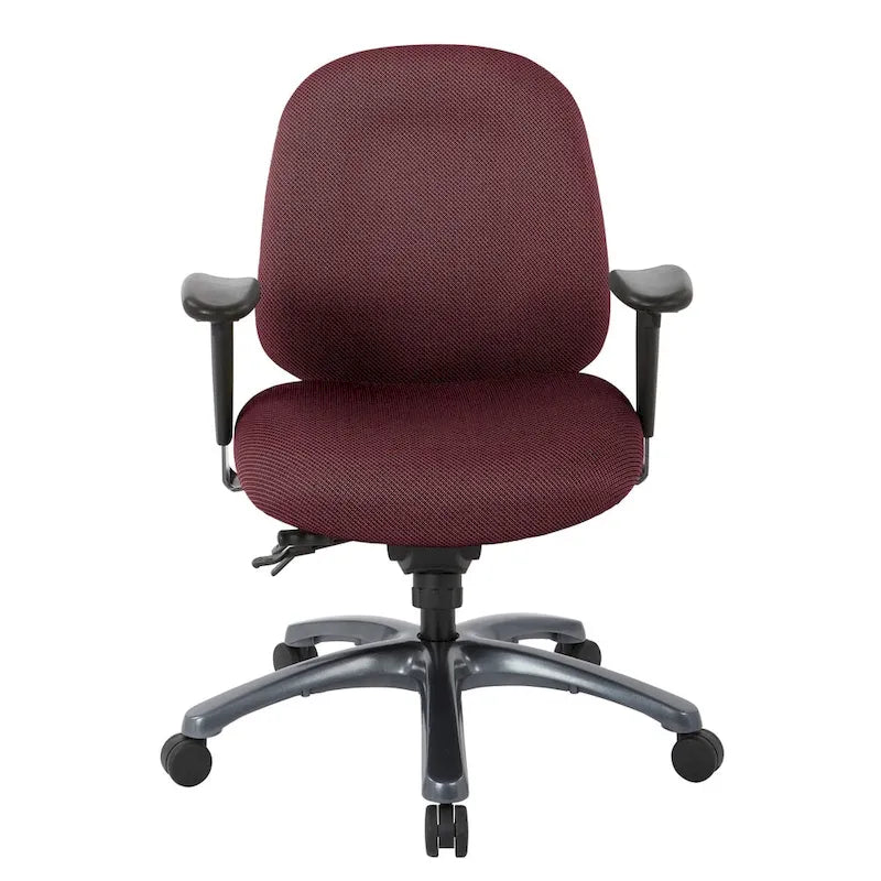 Fauteuil de bureau multifonction à mi-dossier avec glissière d'assise et base en finition titane