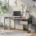 Bureau d'ordinateur industriel Jaxon de 63 pouces en acier avec ports USB par Furniture of America