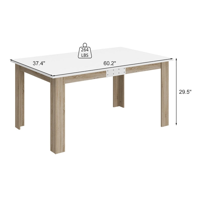 Table à manger moderne 4-6 personnes Table de salle à manger de cuisine extensible