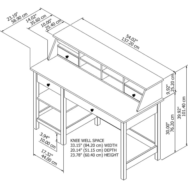 Bureau informatique Mayfield 54W avec organiseur de bureau par Bush Furniture