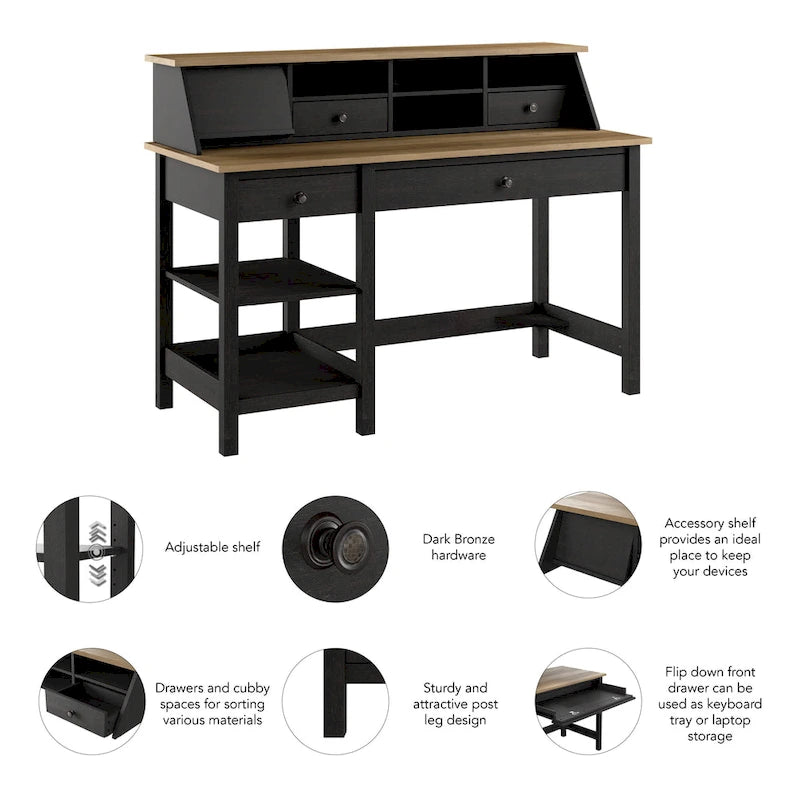 Bureau informatique Mayfield 54W avec organiseur de bureau par Bush Furniture