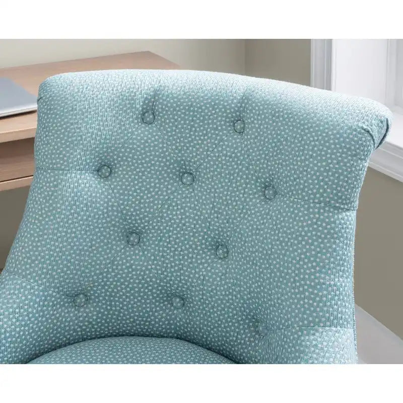 Chaise de bureau Bond capitonnée mouchetée bleue