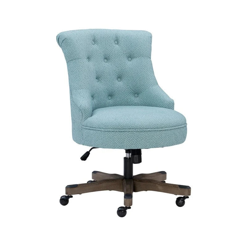 Chaise de bureau Bond capitonnée mouchetée bleue