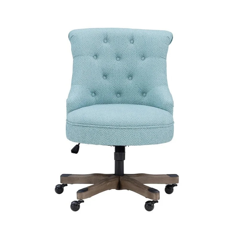Chaise de bureau Bond capitonnée mouchetée bleue