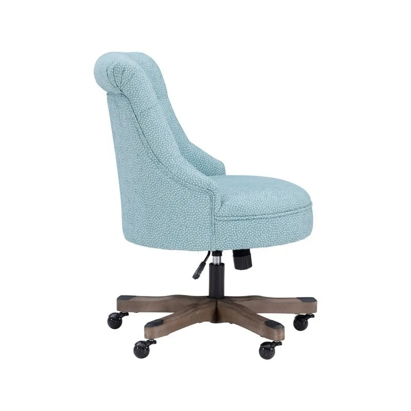 Chaise de bureau Bond capitonnée mouchetée bleue