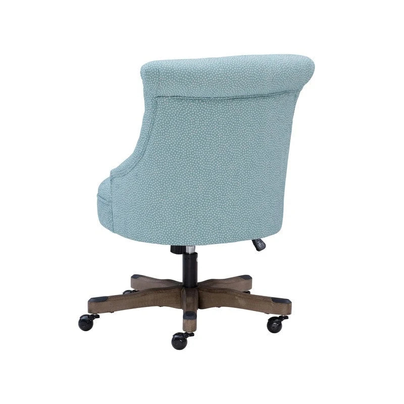 Chaise de bureau Bond capitonnée mouchetée bleue