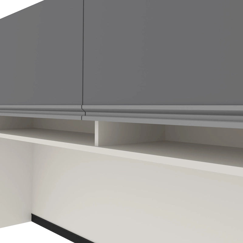 Bureau en L Bestar Connexion 72W avec huche et caisson à tiroirs