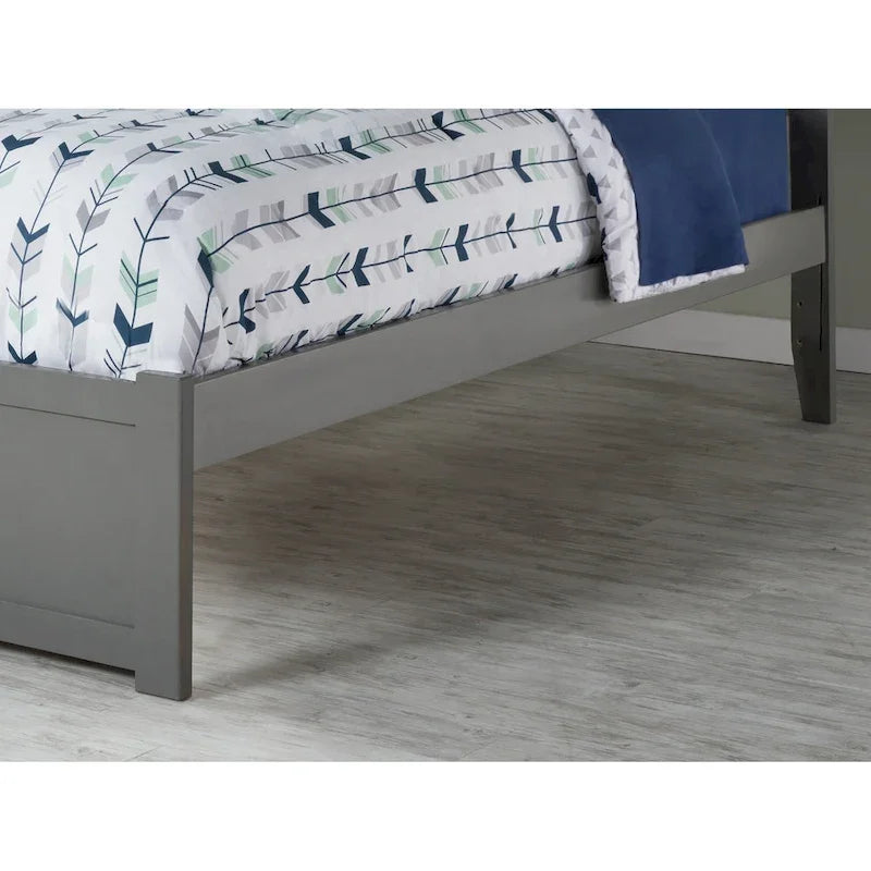 Lit plateforme Orlando King avec 2 tiroirs gris
