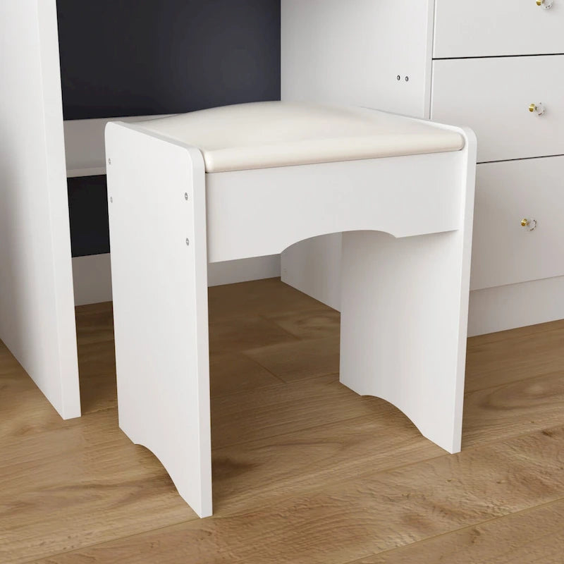 Timechee Coiffeuse avec miroir lumineux réglable et tiroirs de rangement – 100L x 50l x 136H cm