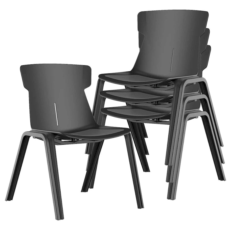Chaises de bureau empilables modernes noires Mercer (lot de 4) par Furniture of America