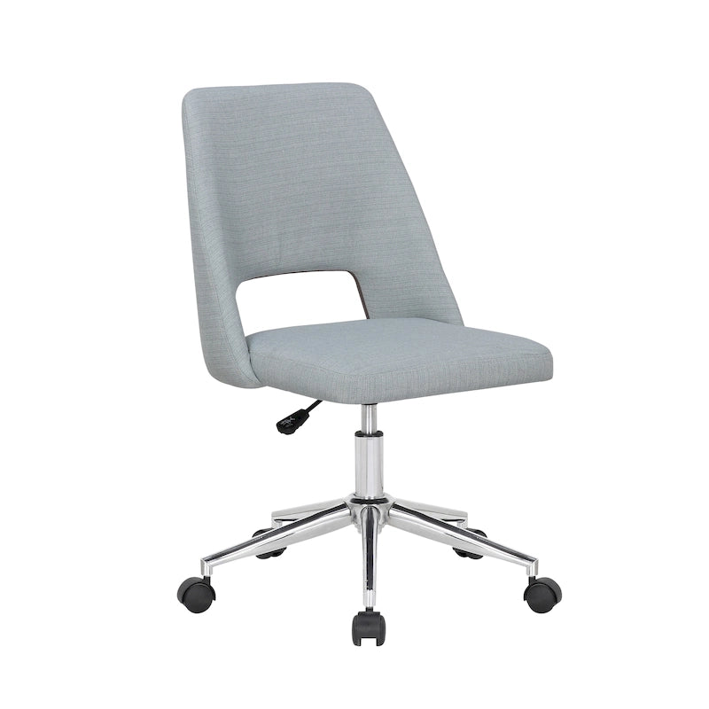 Porthos Home Chaise de bureau Kimora, revêtement en lin, roulettes