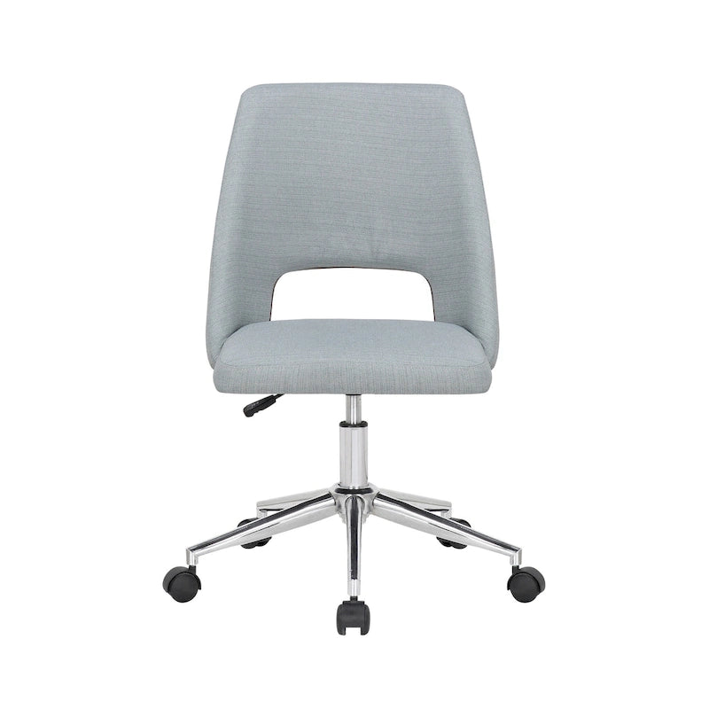 Porthos Home Chaise de bureau Kimora, revêtement en lin, roulettes