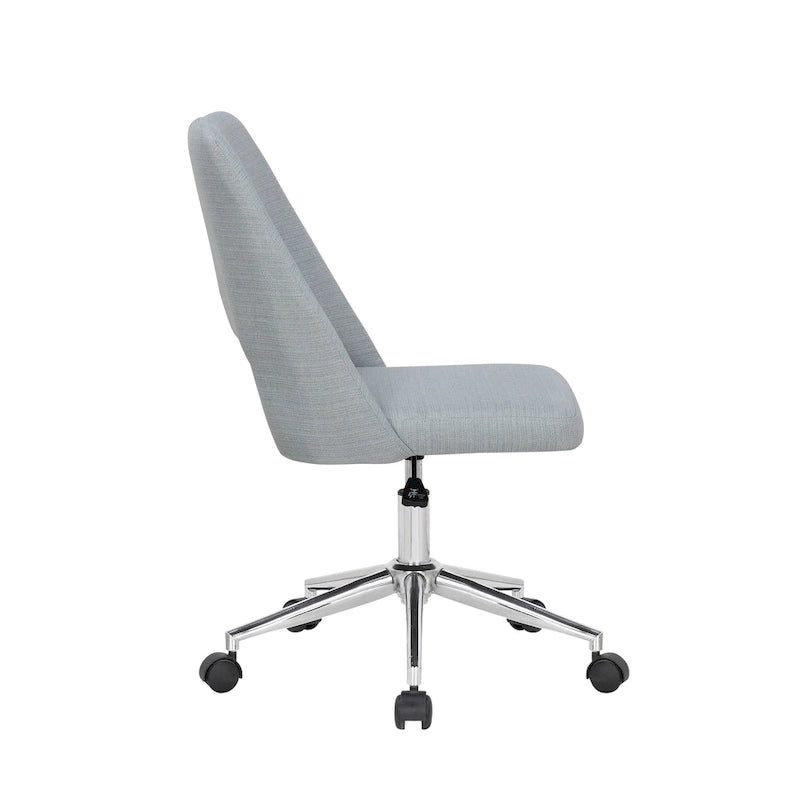 Porthos Home Chaise de bureau Kimora, revêtement en lin, roulettes