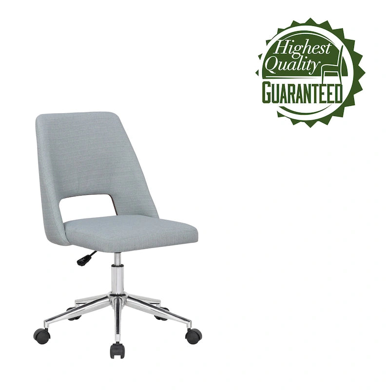 Porthos Home Chaise de bureau Kimora, revêtement en lin, roulettes