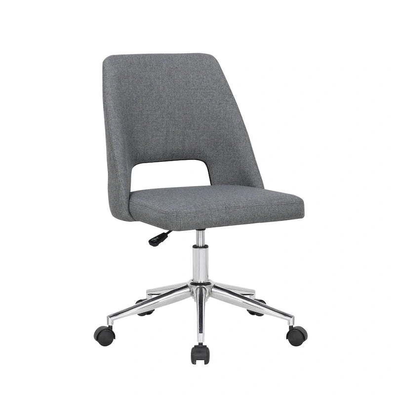 Porthos Home Chaise de bureau Kimora, revêtement en lin, roulettes