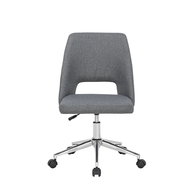 Porthos Home Chaise de bureau Kimora, revêtement en lin, roulettes